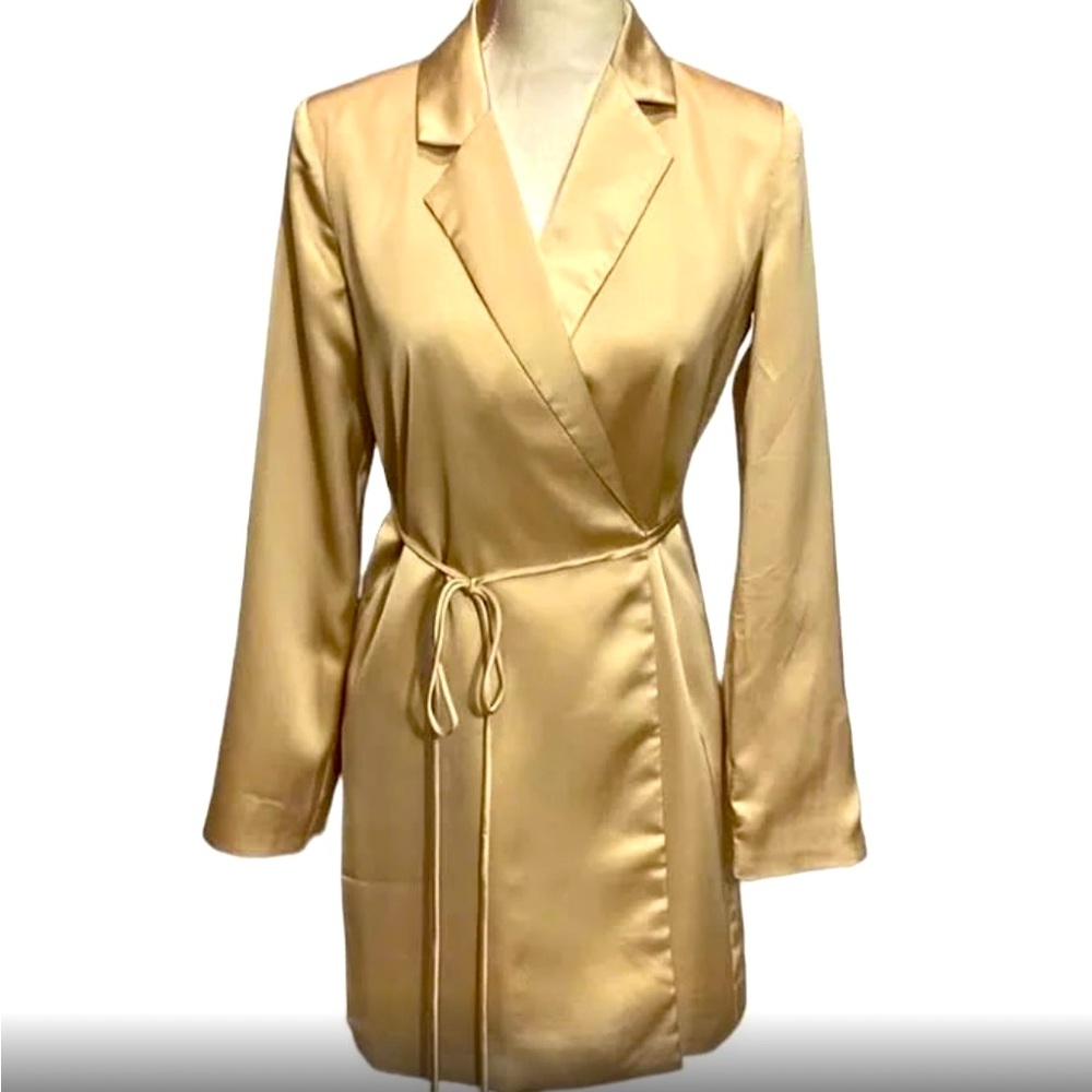 Long sleeve satin dress